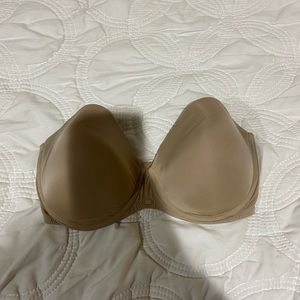 Beige strapless bra